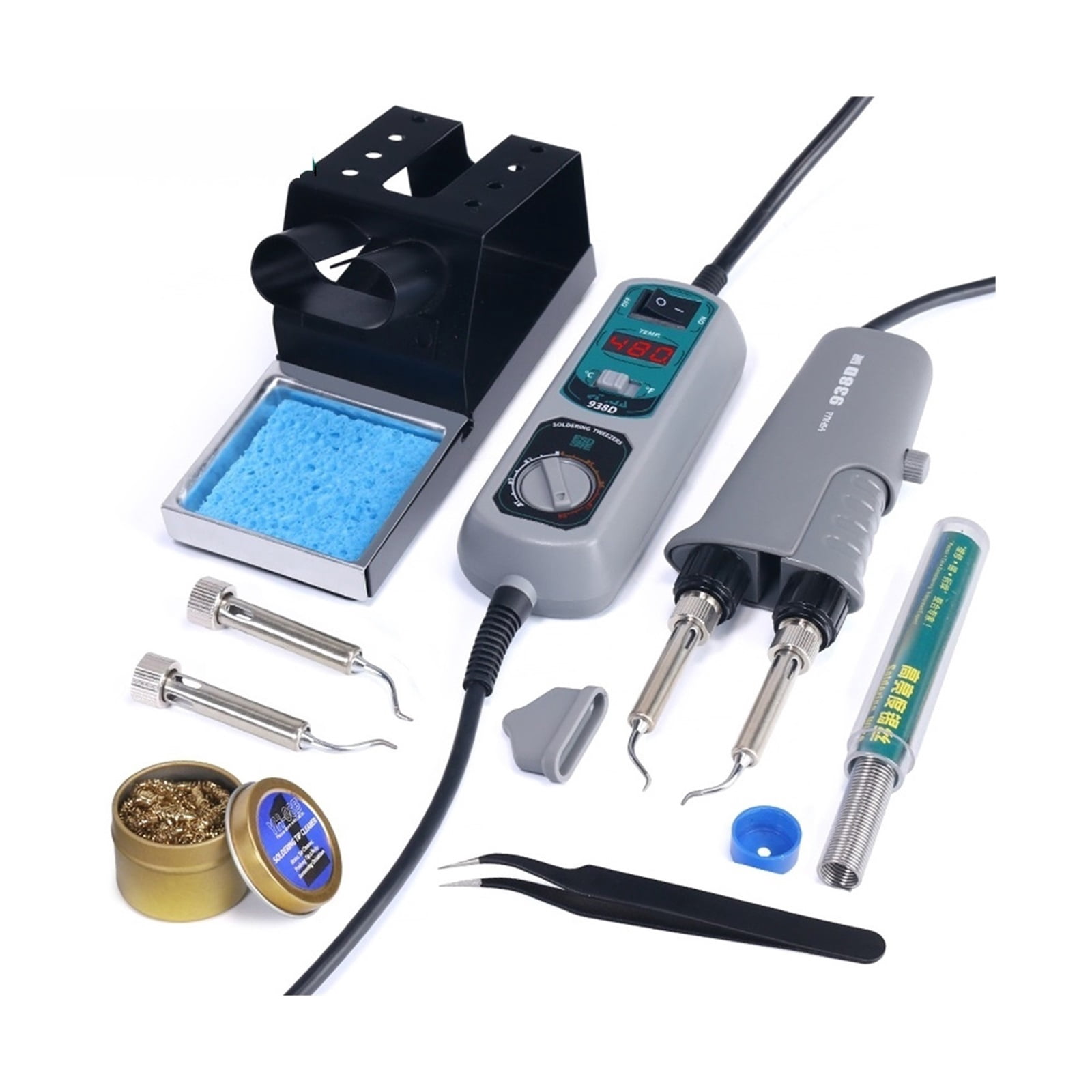 Portable Tweezers Soldering Station, Soldering Iron Station Chip Desoldering Kit Set , Welding Equipment ,Portable