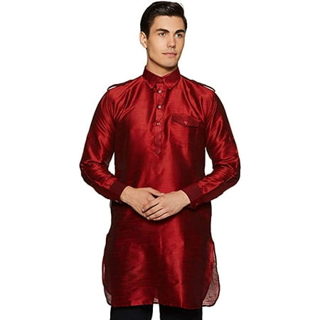 

Royal Kurta Men s Silk Blend Pathani Kurta (40 Maroon)