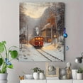 thumbnail image 4 of Qisvanset 12x16 Inch Vintage Red Christmas Train Canvas Wall Art, Winter Holiday Scene Home Seasonal Decor, 4 of 8
