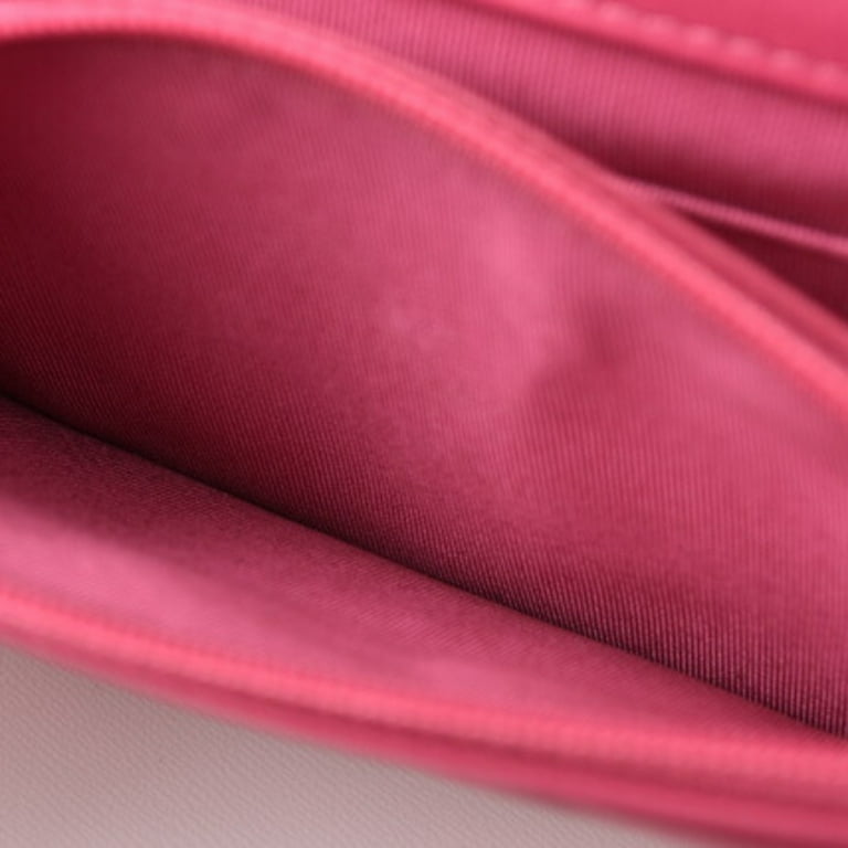 Pre-Owned Chanel chain shoulder bag long wallet clutch CHANEL lambskin pink  (Like New)