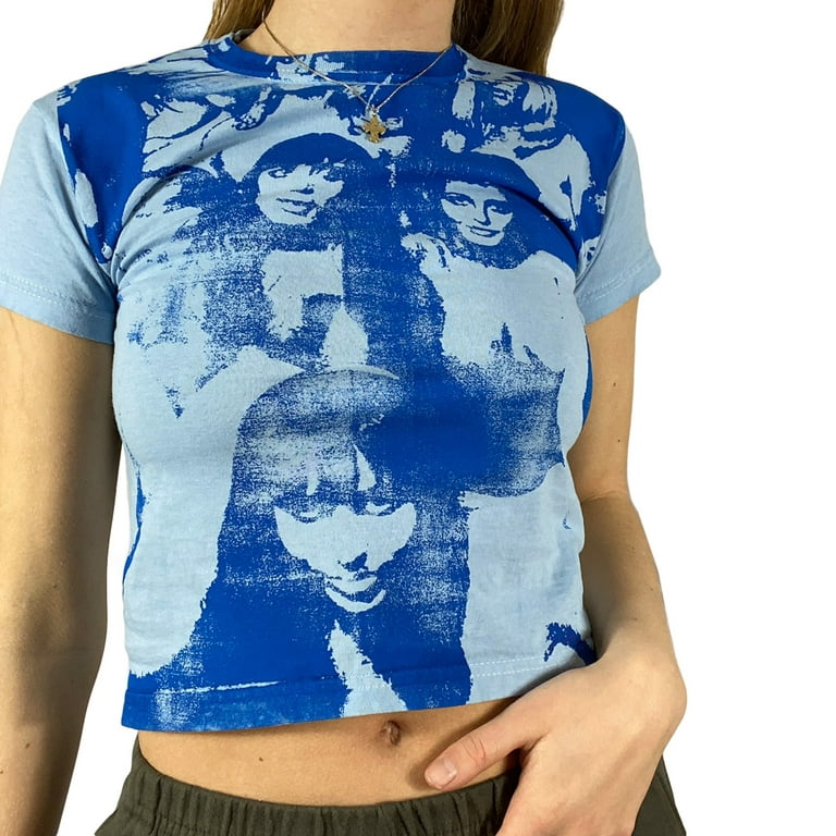 Women Fashion Printing T-Shirt Tops Round Neck Slim Fit Short Sleeve Tops - Walmart.com