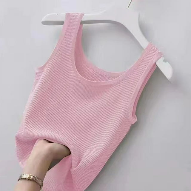 Aueoeo Débardeurs Boho pour Femmes Grande Taille Débardeurs Décontractés Oversize Unis Col Rond Sans Manches Blouse à Manches Courtes Débardeur à Bretelles