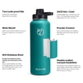 thumbnail image 4 of GEDUX Vacuum Insulated Water Bottle 40oz Stainless Steel, BPA Free, Leakproof, 12H Hot 24H Cold, with 2 Lids for Camping, Green, 4 of 5