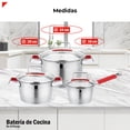thumbnail image 4 of Bogner Batería De Cocina Acero Inoxidable 6 Piezas BCPS06SS, 4 of 9