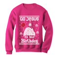 thumbnail image 1 of Tstars Womens Ugly Christmas Sweater Go Jesus it's Your Birthday Christmas Gift Funny Humor Holiday Shirts Xmas Party Christmas Gifts for Her Women Sweatshirt Ugly Xmas Sweater, 1 of 8