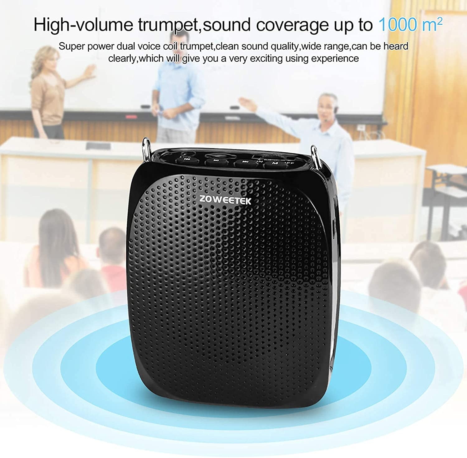 SHIDU Wireless Voice Amplifier For Teachers Promotions and Outdoors Meeting Bluetooth Loudspeaker With Two Microphones,Portable Rechargeable PA System -25W For Classroom 