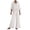 White-sweatpants for women, variant on 2 Piece Cotton Linen Sets for Women 3/4 Sleeve Button Down Shirts with Wide Leg Pants Casual Set Outfits