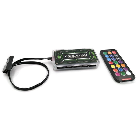 COOLMOON RGB Fan Music Controller PC Cooling Chassis Silent Fan Hub for Connecting/Sync to Motherboard