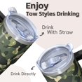 thumbnail image 4 of Camo 20oz Stainless Steel Tumbler with Handle and Straw – Insulated Travel Cup with Sliding Lid, 360° Full Wrap Printed Mug for Home, Outdoor & Sports Use, Camouflage, 4 of 6