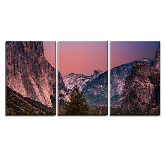 wall26 - 3 Piece Canvas Wall Art - Beautiful Scenery in Yosemite National Park - Modern Home Art Stretched and Framed Ready to Hang - 24"x36"x3 Panels