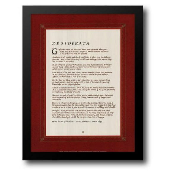 FrameToWall - Desiderata 16x20 Framed Art Print