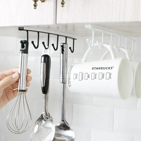 

EOTVIA Cupboard Hook Kitchen Storage Rack Under Shelf Hanging Hook Wardrobe Organizer Holder Cup Hook