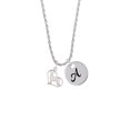 thumbnail image 2 of Delight Jewelry Silvertone German Shepard Silhouette Heart Silvertone Script Initial Disc - A - Charm Necklace, 20"+3", 2 of 4
