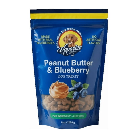 Vaporize Peanut Butter & Blueberry Soft Dog Treats, 8 oz Bag