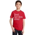 thumbnail image 1 of P&B Best Cat Mom Ever Youth T-shirt, Red, M, 1 of 2