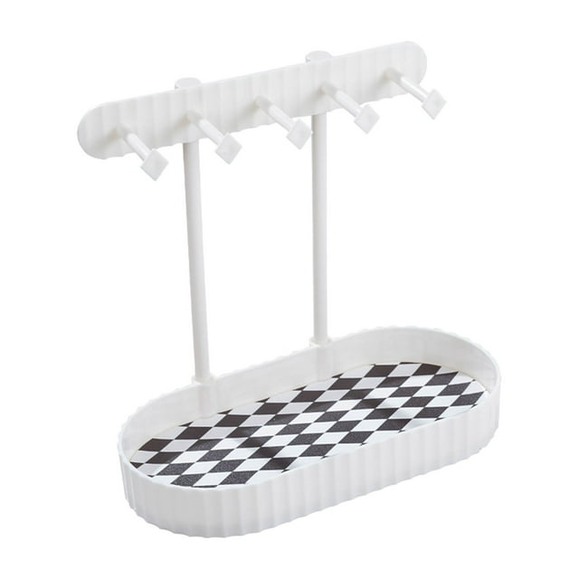 Fiudx Organizador de Joyas, Elegante Soporte para Collares y Pendientes, Práctica Bandeja para Guardar Anillos, Diseño de Ganchos Antideslizantes, Ahorra Espacio, Decoración Del Hogar, Regalo Ideal p
