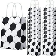 18 Pack Party Gift Bags - Soccer Theme Bags with Handle for Snack, Candy, Goodies for Kids & Adults