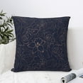 thumbnail image 4 of Yiaed Copper-Gold Gloss Outline Navy Dark Blue Print Pillow Covers Super Soft Decorative Square Throw Pillow Covers Case Cushion Covers for Sofa Couch Bedroom Car Decor（No pillow core）-24"x24", 4 of 7