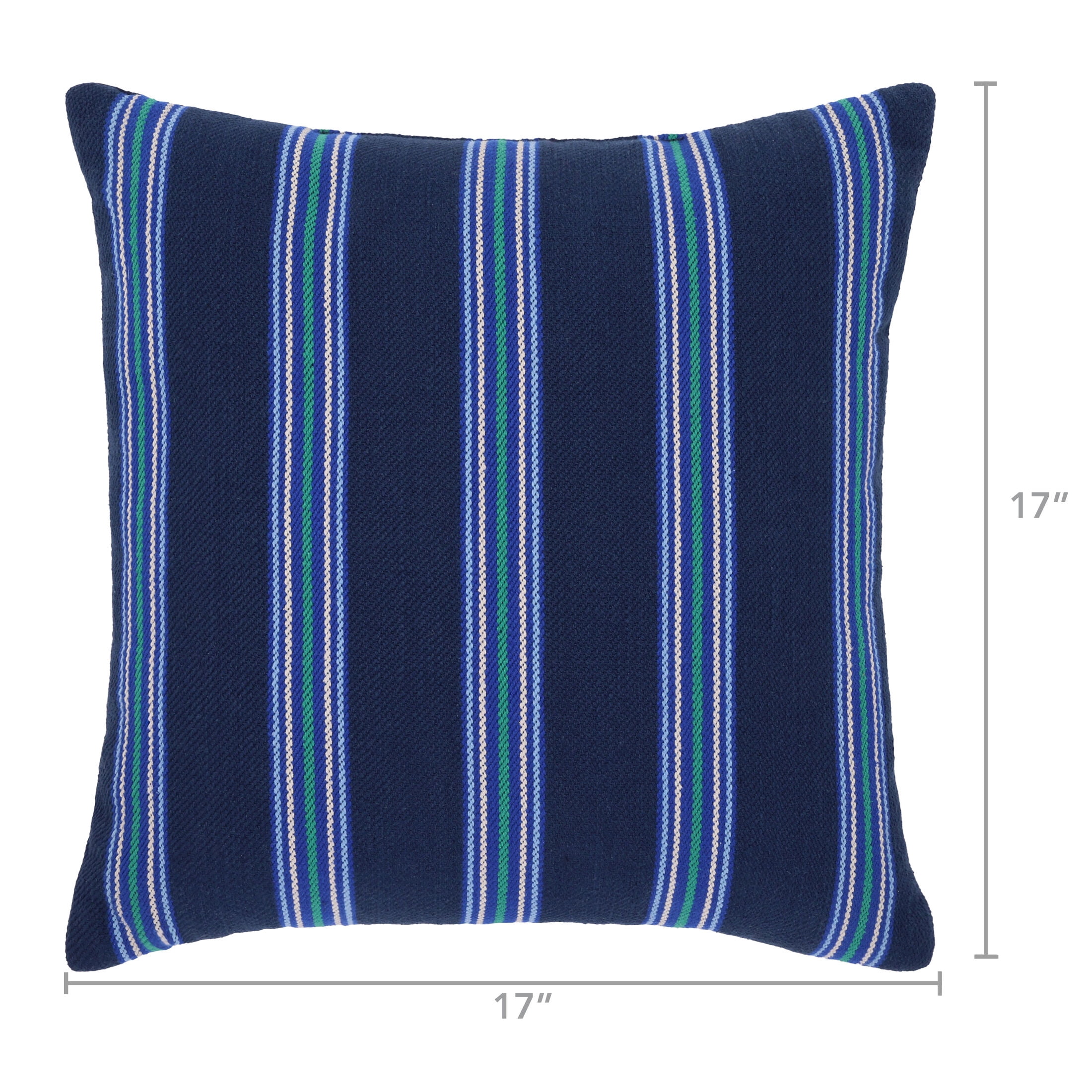 Mainstays 18" x 18" Blue Stripe Decorative Pillow