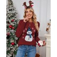 thumbnail image 6 of Cogild Snowman Christmas Sweaters for Womens Cozy Holiday Knitted Pullover for Winter, 6 of 7