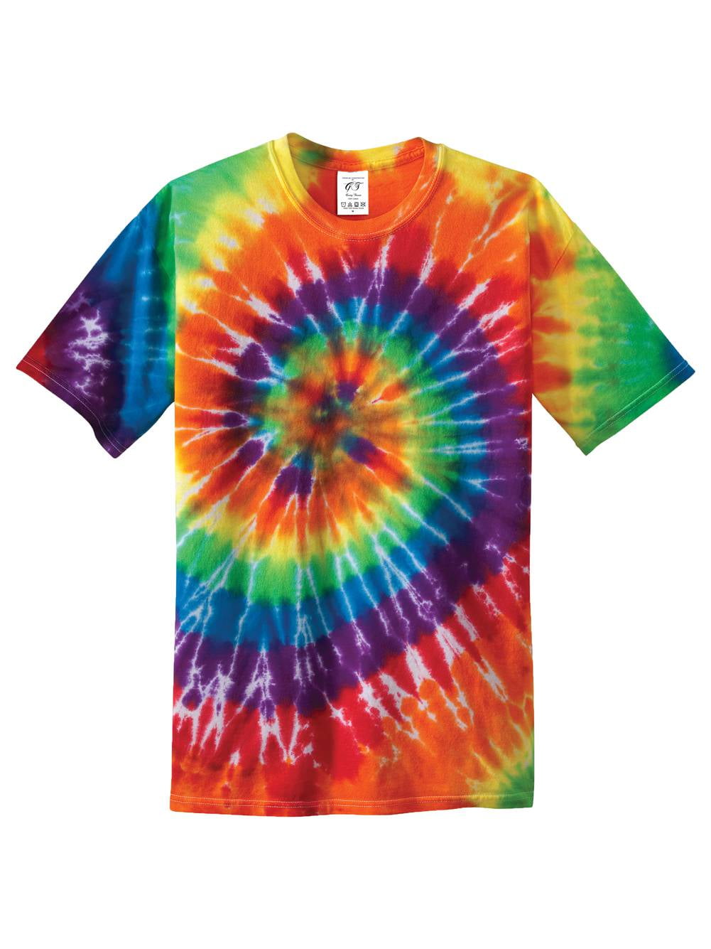 Adult Long Sleeve TIE DYE Neon Rainbow art T Shirt plus sizes 2X 3X 4X hippie 
