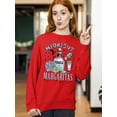 thumbnail image 2 of Midnight Margarita Cocktail Halloween Night Fun Drinks Crewneck Sweatshirt, S, Red, 2 of 6