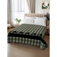 thumbnail image 2 of Sage Green Black Plaid Flat Sheets Only Queen Size, Soft Breathable Bed Top Sheets for Mattress, Vintage Star Buffalo Check Rustic Luxury Bedding Flat Sheets for Home Hotel Bedroom Bed Protection, 2 of 9