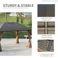 thumbnail image 6 of Outsunny 10' x 13' Hardtop Gazebo Canopy w/ Steel Roof, Sidewalls, Brown, 6 of 11