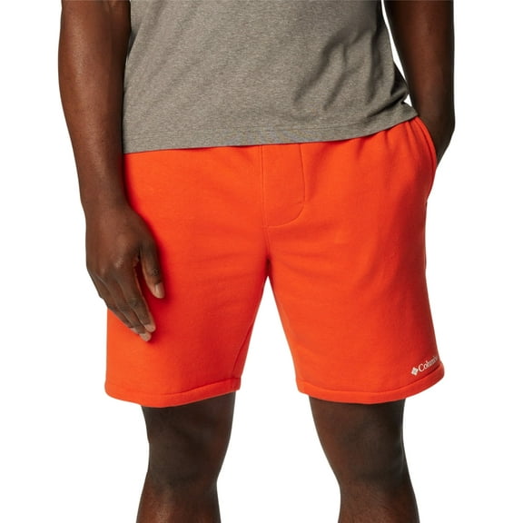 Columbia Mens Trek Relaxed Fit Logo Print Fleece Shorts Spicy Orange Small
