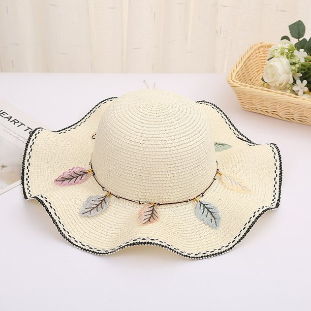 DONGYUN001-Sombrero de ala ancha flexible para mujer, gorra de paja, informal, floral, Panamá, vacaciones al aire libre, playa, Verano Fivean unisex