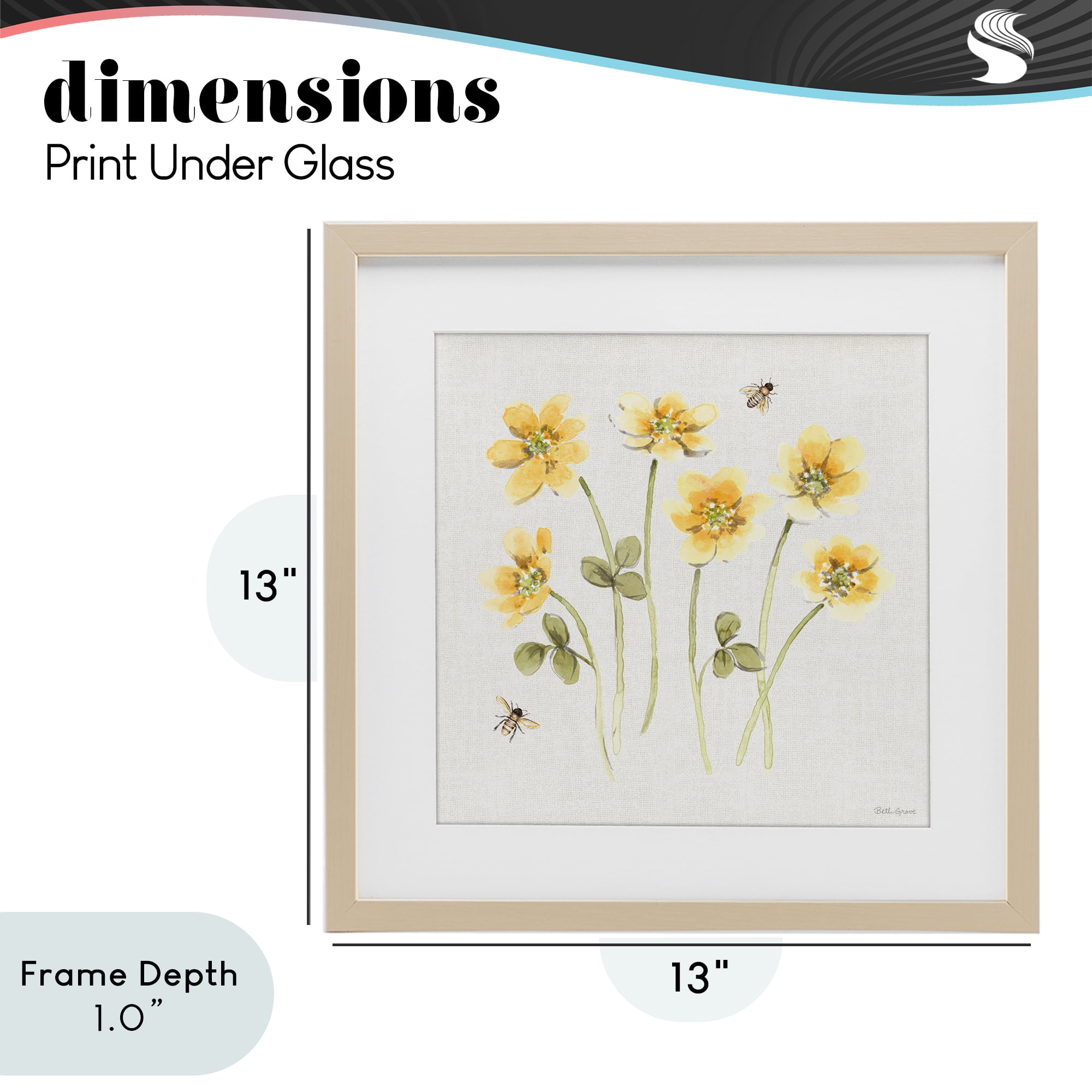 Stupell Industries Sweet Honey Wildflowers Birch Framed Print Under Glass, design by Beth Grove