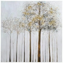 Empire Art Direct Winter Forest 2 Textured Metallic Hand Painted Wall Art, 36" x 36" x 1.5", Ready to hang