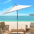 thumbnail image 4 of Safavieh Cannes 9' Market Push Wooden Patio Umbrella, White, 4 of 8