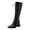 Black, variant on Rokment Knee High Combat Dress Boots for Women 2025 Fall Winter Vintage Fashion Leather Pointed Toe Chunky Block High Heel Lace up Tall Riding Boots Black Size 6