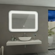 Bathroom Mirror Costway Led Wall Mount Mirror Bathroom Vanity Makeup Illuminated W Touch On