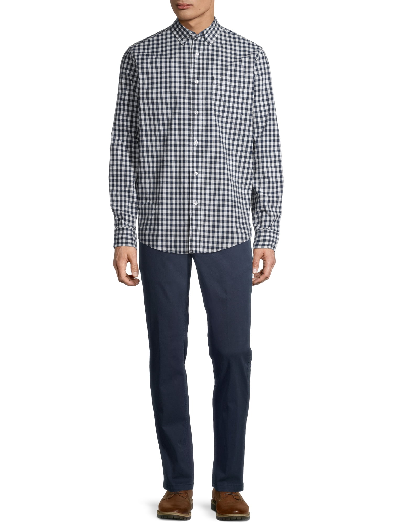 George Men's and Big Men's Long Sleeve Stretch Poplin Shirt, Sizes up to 5XLT