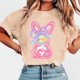 thumbnail image 2 of Tops de Manga Corta de Verano para las Mujeres Imprimir Blusa de Cuello Redondo, Moda Ligera de Poliéster Spandex, 2 of 7