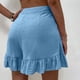 thumbnail image 5 of ICHUANYI Clearance Women's Fashion Solid Color Casual Wide Leg Ruffle Loose High Waist Shorts Pants(Sky Blue, XL) ICHUANYI WER2023080911791, 5 of 7