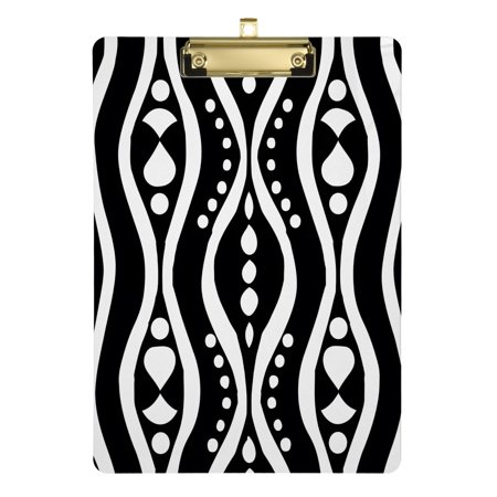 Balck and White Pattern Acrylic Clipboards A4 Standard Letter Size Clipboard 12.5" X 9" Clip Board for Students Teacher Office