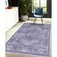 thumbnail image 4 of Victorian Decorative Rug, Floral Swirls Weathered Look Blooming Vintage Style Leaves Illustration, Quality Carpet for Bedroom Dorm and Living Room, 6 Sizes, Lavender Blue Indigo, by Ambesonne, 4 of 4