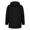 thumbnail image 5 of Penkiiy Mens Zipper Bomber Long Jacket Hooded Lightweight Windproof Trench Coat Casual Windbreaker Notched Lapel Overcoat 2XL Black, 5 of 6