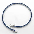 thumbnail image 5 of Lakshya Jewel LLC 14K White Gold Plated Round Lab Created Blue Sapphire Women Tennis Bracelet Silver, 5 of 5
