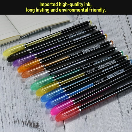 48 Colors Gel Pens Includes Glitter/ Neon/ Gouache/ Metal Pens Marking Highlighting Drawing for Students Coloring