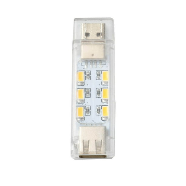 Inteprter Luz de doble cara portátil conveniente lámpara USB enchufe escritorio día anochecer instalación linterna lectura pequeña Iluminación y accesorios Luz calida Inteprter HA079353-01