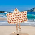 thumbnail image 5 of Toddler Hooded Beach Towel 24x50 Kids Bath Towels Soft Quick Dry for Swim Pool Boys Girls Heart Pizza, 5 of 7