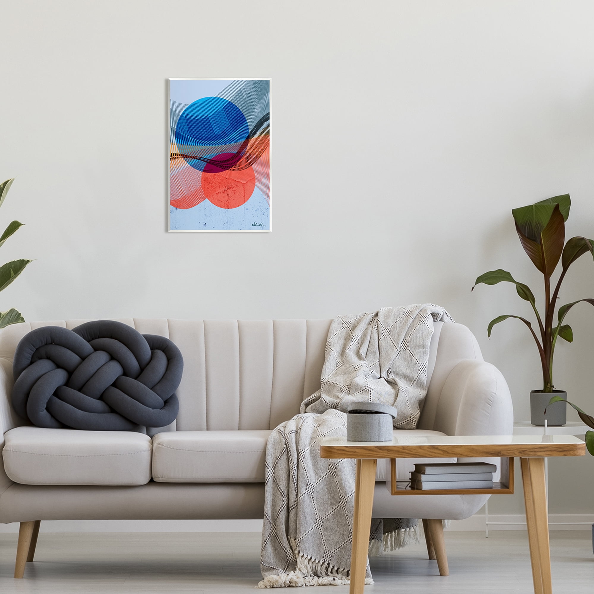 Stupell Industries Modern Circle Patterns Abstract Painting Unframed Art Print Wall Art, 13 x 19