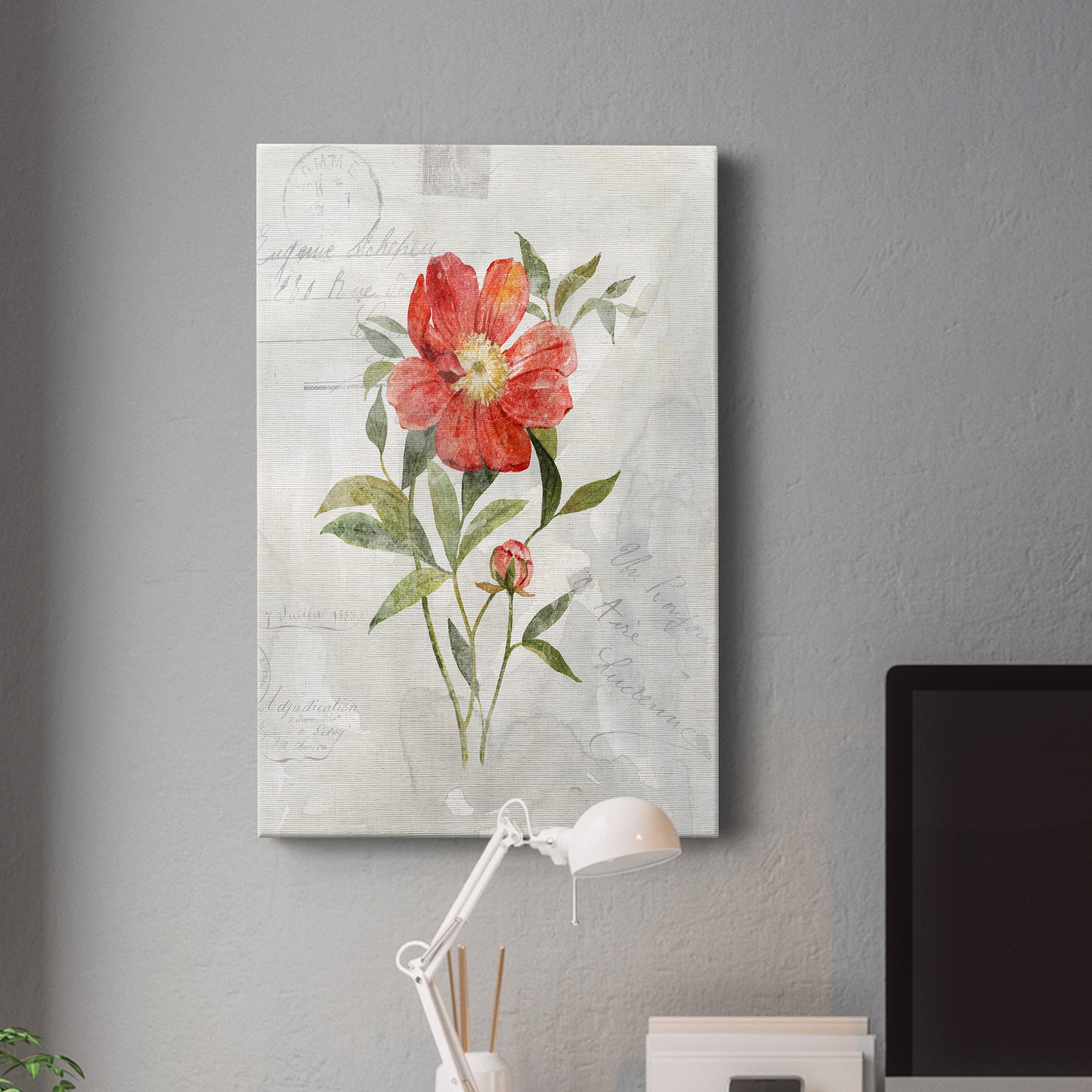 Linen Peony Premium Gallery Wrapped Canvas - Ready to Hang - 12 x 18