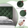 thumbnail image 5 of 4 EVER WINNER Queen Size Bed Frame with Button Tufted Headboard, Upholstered Platform Bedframe with Wood Slat Support, Box Spring Needed, Noise Free, Easy Assembly, Faux Leather & Green, 5 of 8