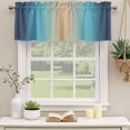 thumbnail image 2 of 2 Pack Valances for Window, Blue Teal Ombre Short Curtains for Kitchen Bedroom Living Room, Modern Yellow Gradient Farmhouse Art Rod Pocket Small Window Treatment Valance Drapes 42 x 18 Inch, 2 of 8