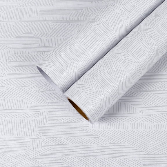 CHIHUT White Grey Grasscloth Contact Paper for Countertops Waterproof Textured Peel and Stick Wallpaper for Kitchen 12"x100" Self Adhesive Renter Friendly Wall Paper Vinyl Roll for Cabinets Walls